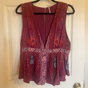 Free People Tank with Buttons - Size Large